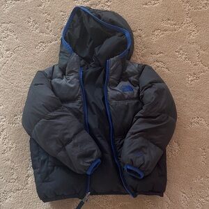 The North Face Kids Charcoal and Blue Puffer Jacket